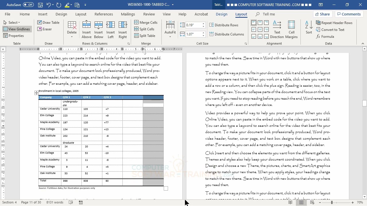 WD-01-27 — Mastering Tables: Templates, Conversions, and Advanced Table Design
