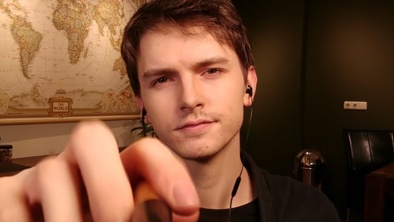 Quick Paced Random ASMR - (hand sounds/movements, follow the light, face brushing and some whispers)