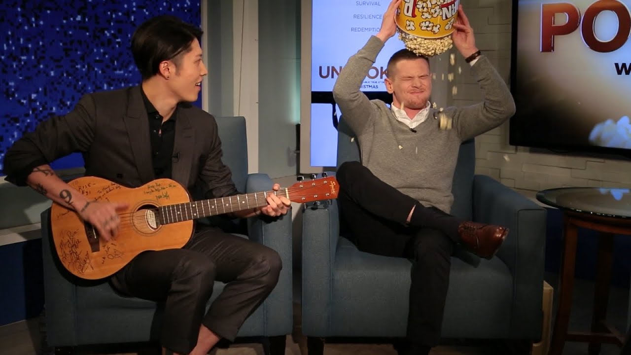 'Unbroken' Stars Destroy Popcorn Prop on 'Popcorn with Peter Travers'