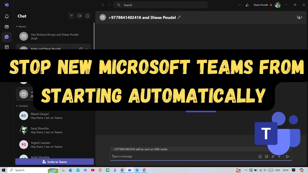 How to  stop New Microsoft Teams Apps from starting automatically ?