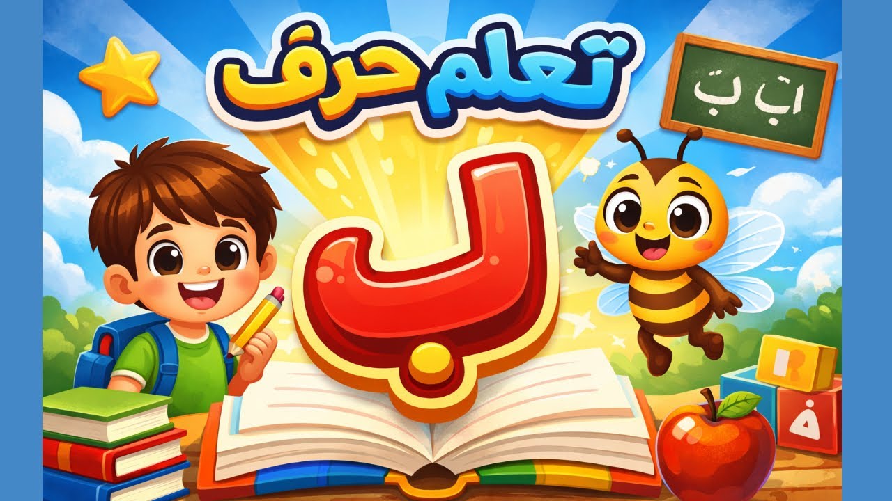 حرف الباء للأطفال | تعلم مواضع حرف الباء بطريقة سهله 