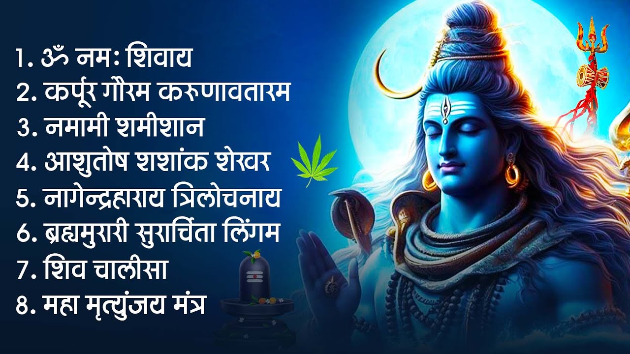 सोमवार भक्ति भजन - आशुतोष शशाँक शेखर, कर्पूर गौरम करुणावतारं, ॐ नमः शिवाय, शिव अमृतवाणी व शिव आरती