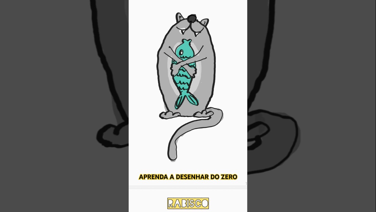 APRENDA A DESENHAR DO ZERO - Gato e o peixe