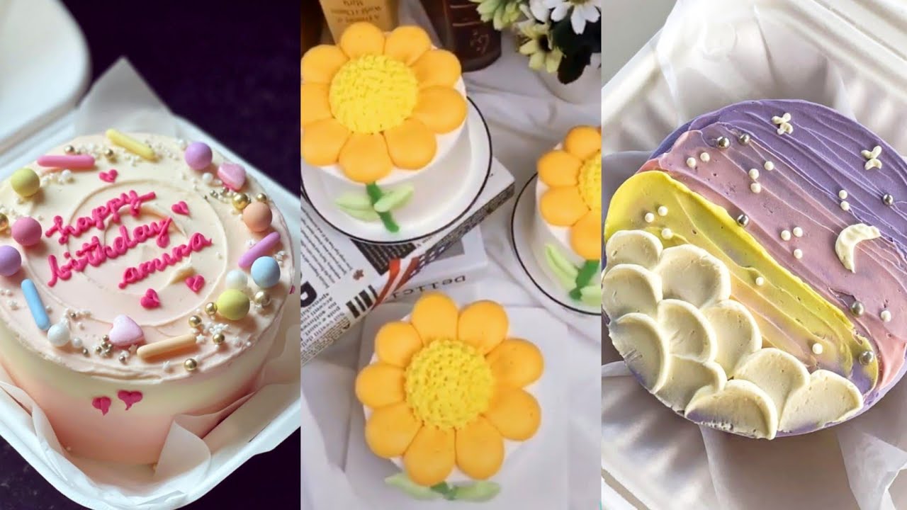 korean Lunchbox cake decorating compilation video part 2 | tutorial menghias bento cake