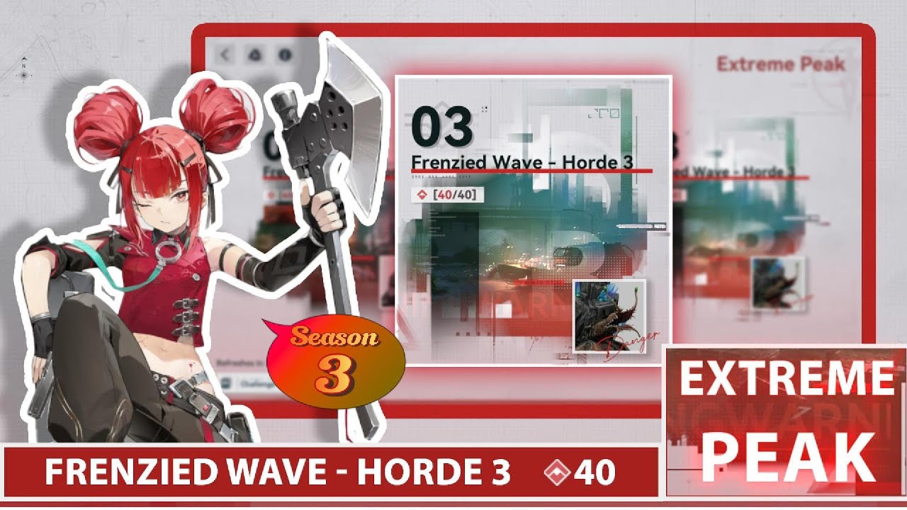 [ EXTREME PEAK SEASON 3 ] Frenzied Wave Horde 3 Lv 40 Playthrough ( OD12 SG3 - 40) [NO COMMENTARIES]