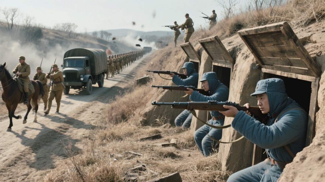 敵軍入侵根據地，志願軍提前布局半路伏擊，殲滅全部敵軍！
