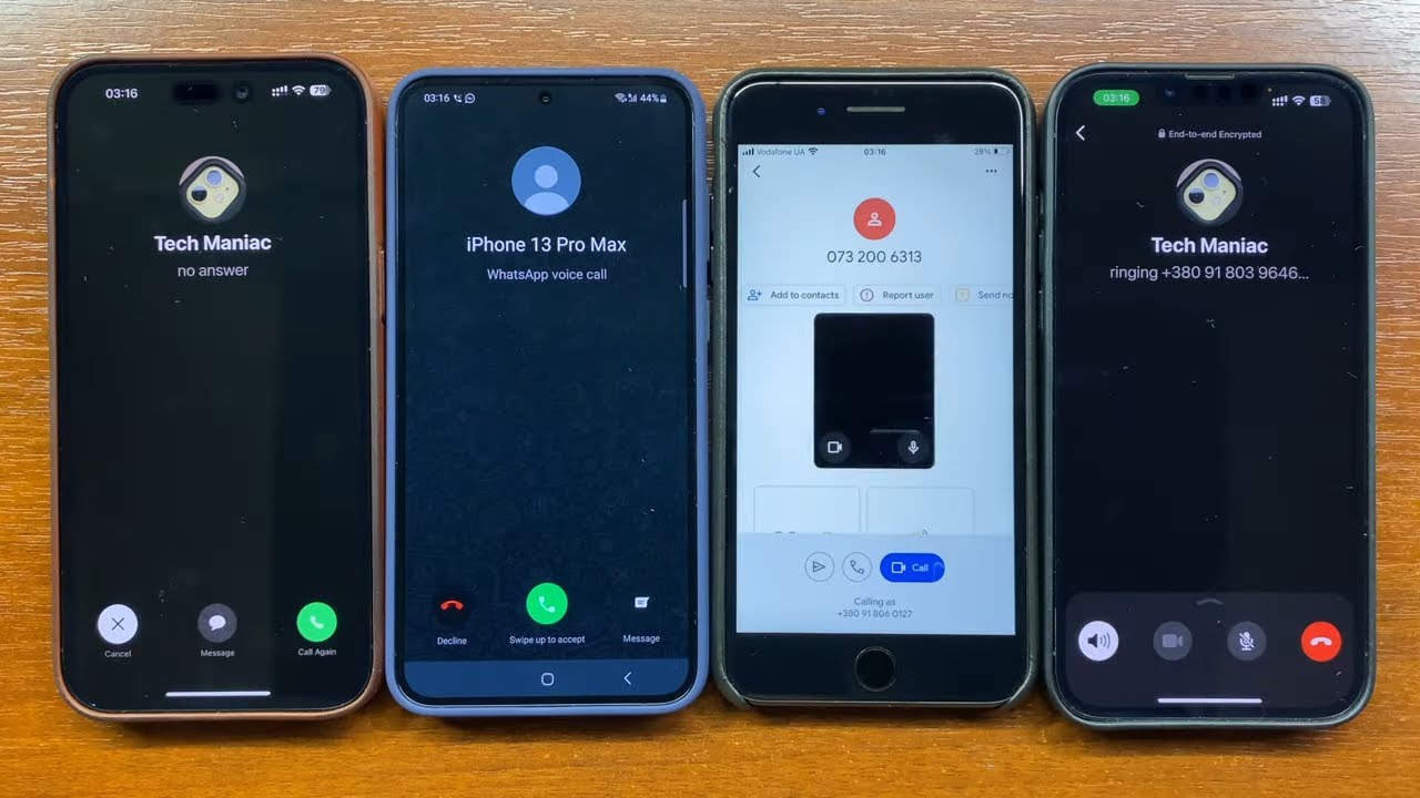 Samsung S23+ & iPhone 8 Plus Incoming Calls. iPhone 14PM & 13PM Google Duo & WhatsApp Outgoing Calls