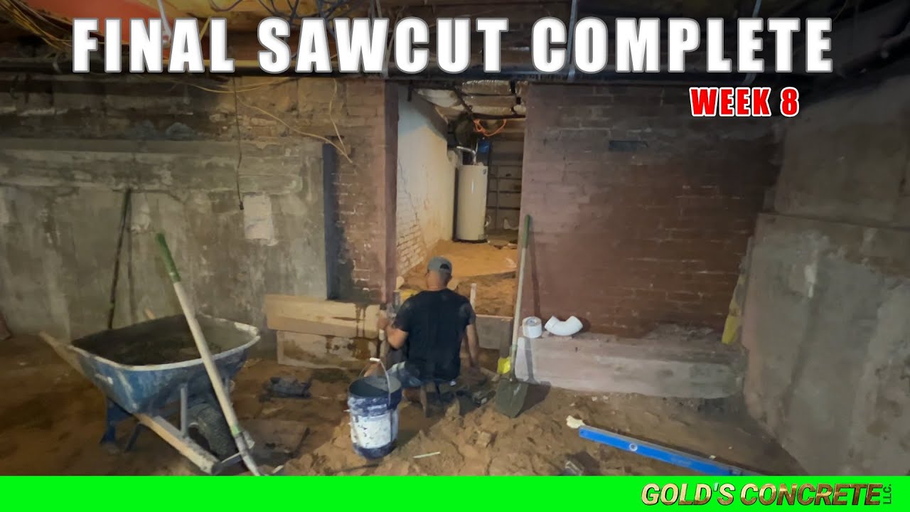 Plumbing and Final Saw Cut on Our Tiny Home Basement Digout !