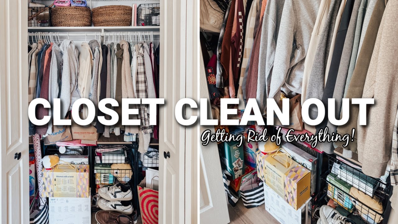 CLOSET CLEAN OUT & ORGANIZATION | DECLUTTERING & ORGANIZING | SMALL CLOSET IDEAS | HOW TO DECLUTTER