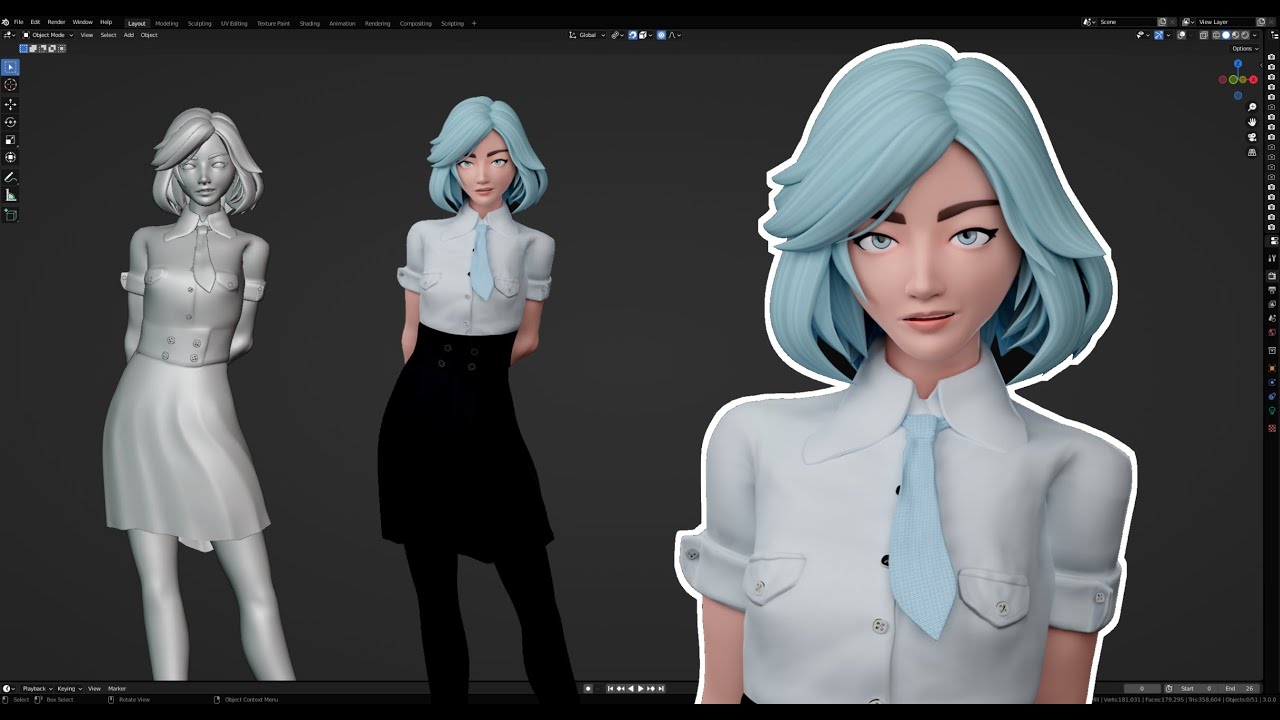Blender Character Sculpting Timelapse and Modeling Process - Part 1