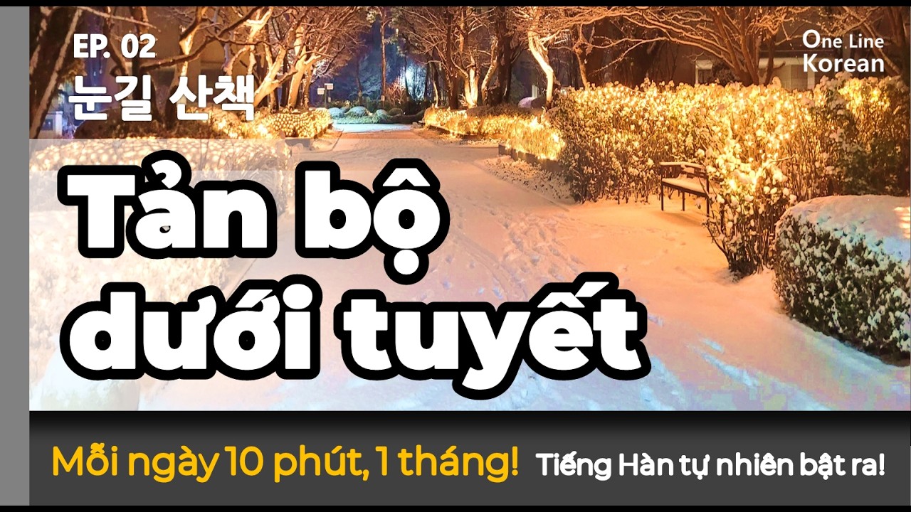How to Say “Is it Snowing Now?” in Korean ❄️ | Snowy Walk Conversation | One Line Korean #02