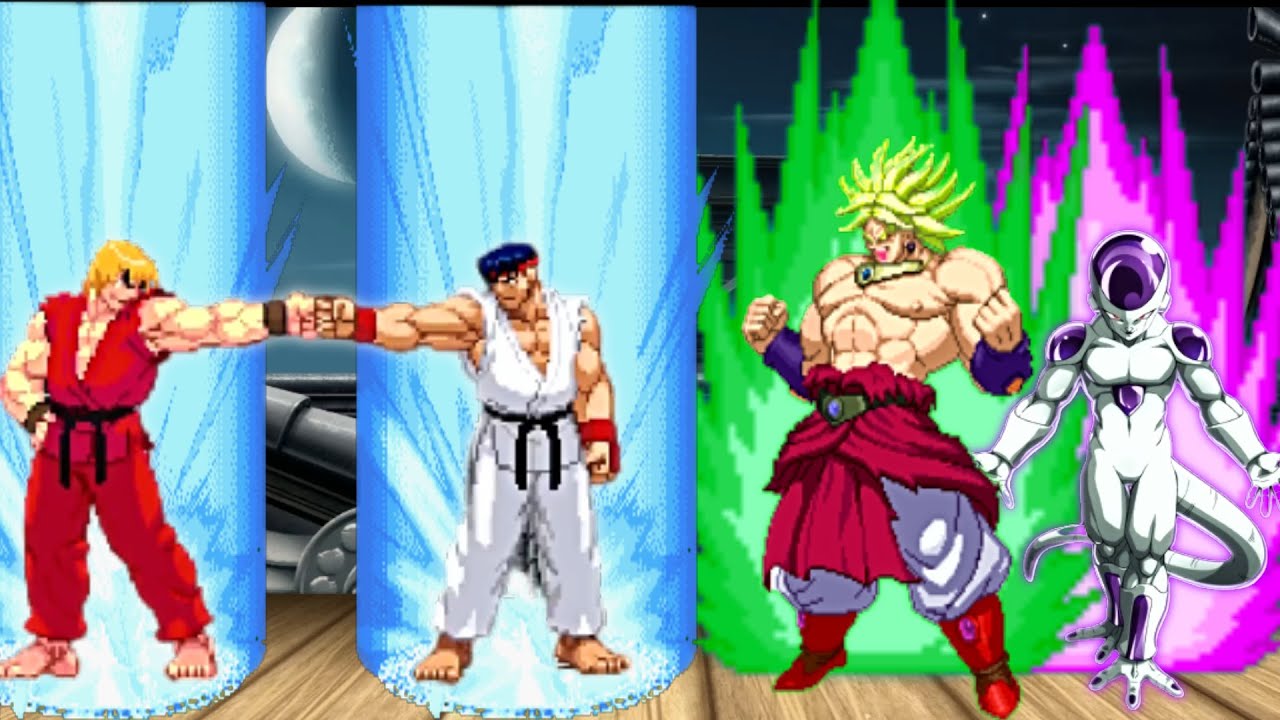 RYU/KEN vs FRIEZA/BROLY REMATCH! | INSANE EPIC FIGHT!
