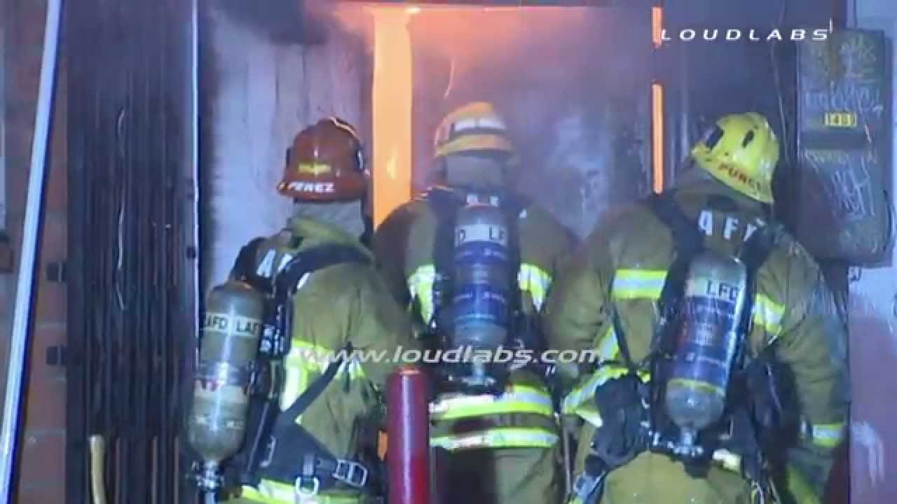 Textile Structure Fire / Downtown LA   RAW FOOTAGE