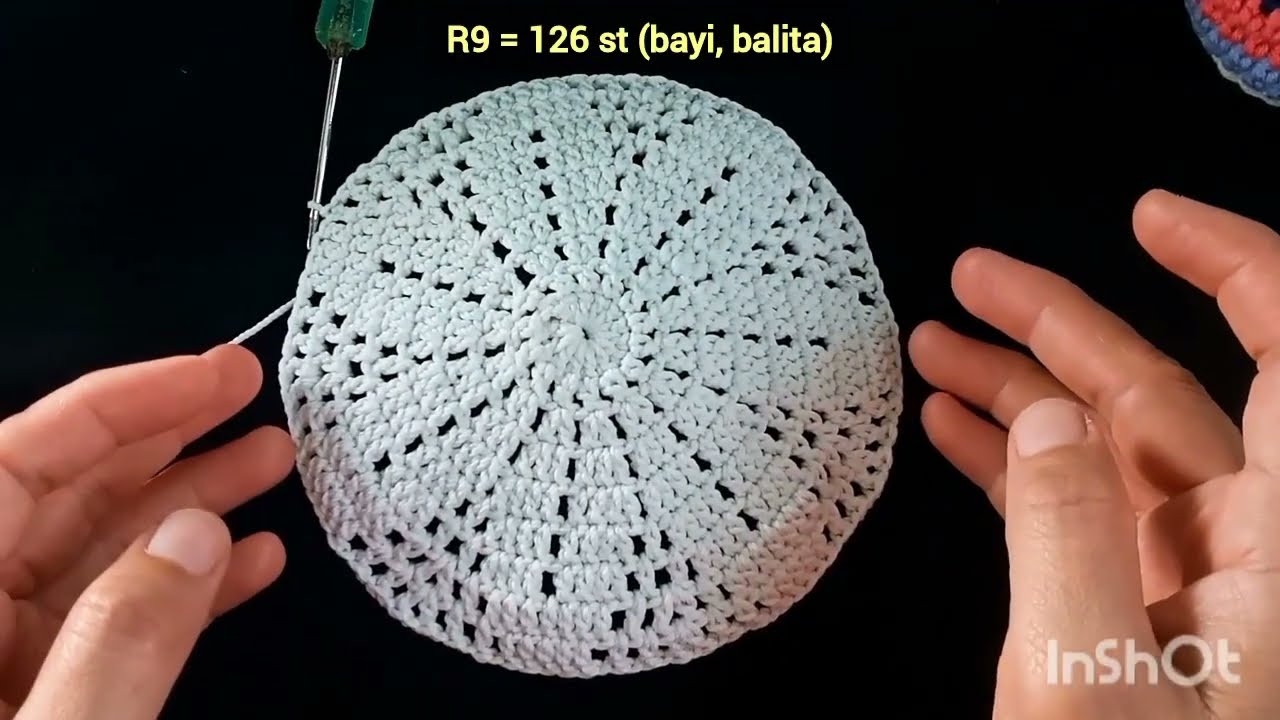 Cara Merajut Lingkaran Atas Peci Motif Bunga (PART A) || Crochet Prayer Cap