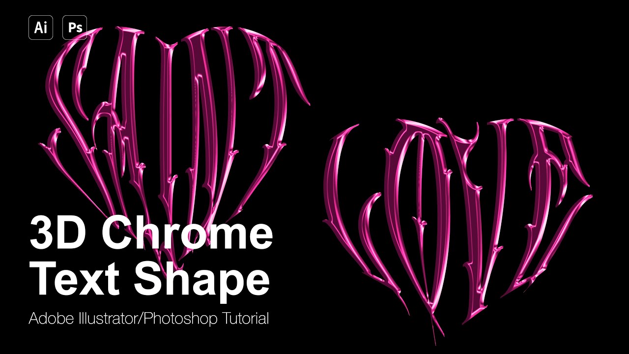 3D CHROME Text Shape - Simple & Quick Tutorial