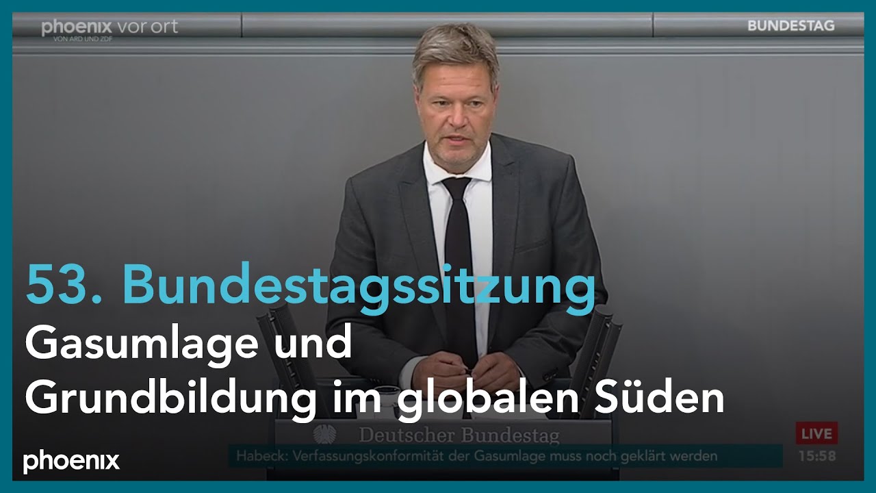 Bundestag: u.a. Akt. Stunde zu Gasumlage und Uniper