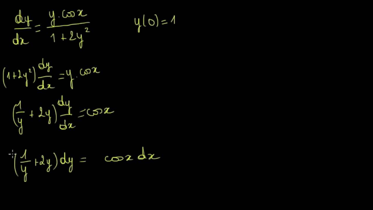 Équations différentielles à variables séparables 2
