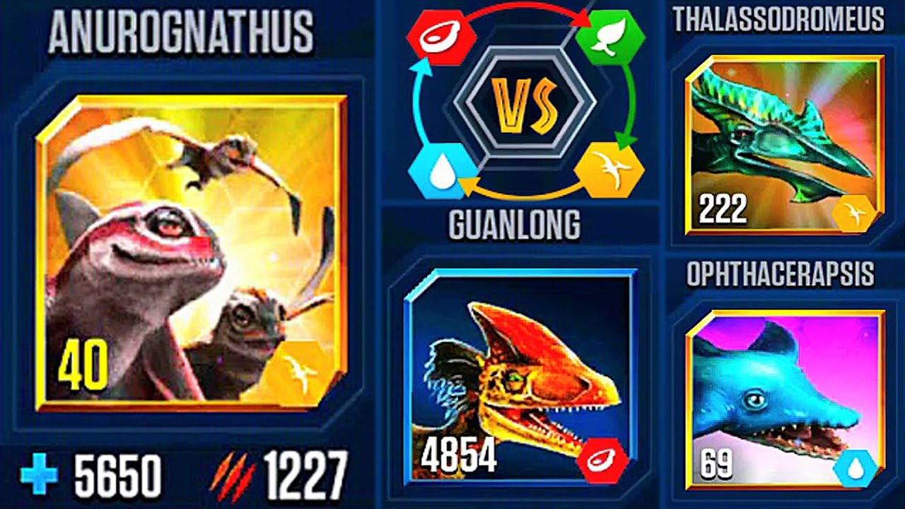 ANUROGNATHUS DEFEAT 3 OPPONENTS | JURASSIC WORLD THE GAME