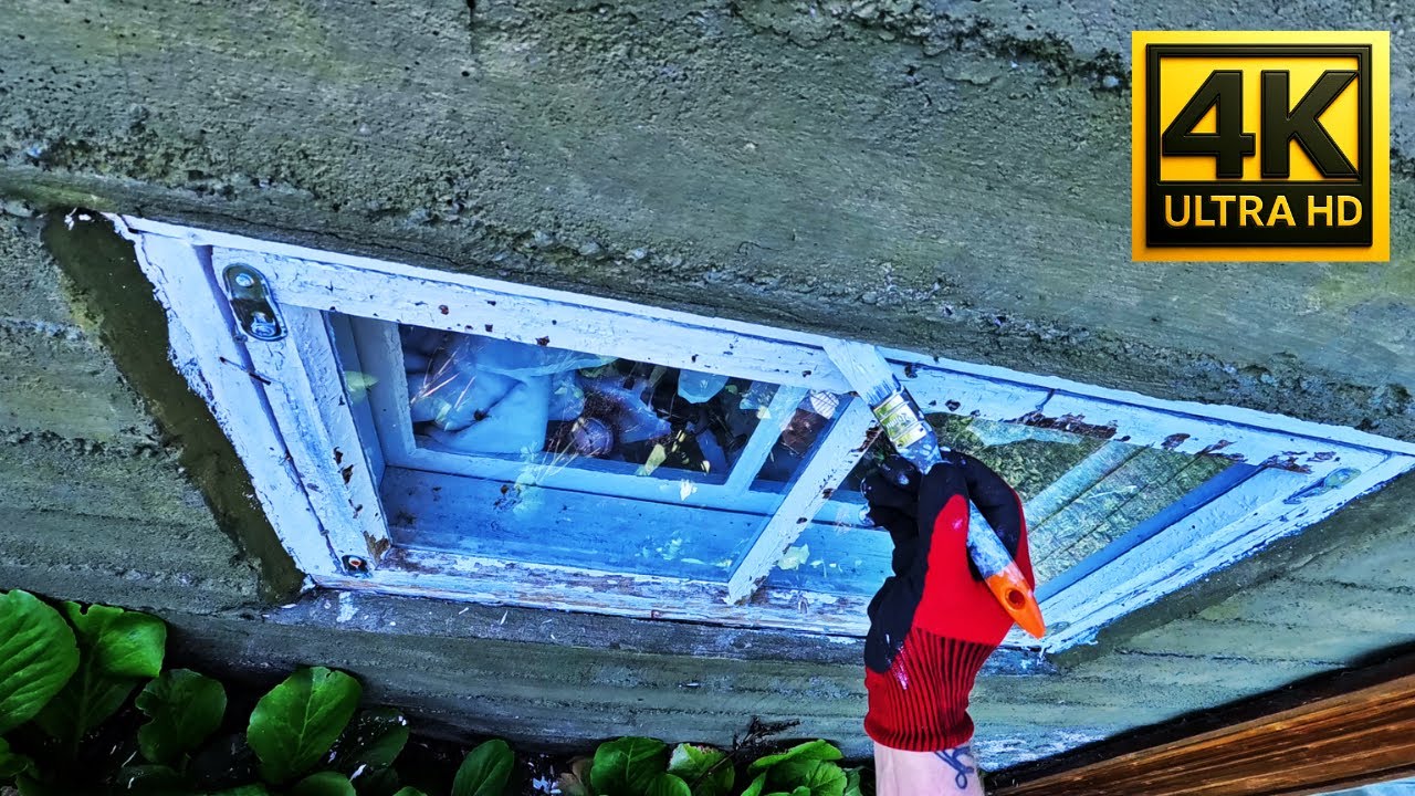 POV | Painting and Old Worn-Out Farmhouse Window | Satisfying | Ambient sound | 4K 60fps