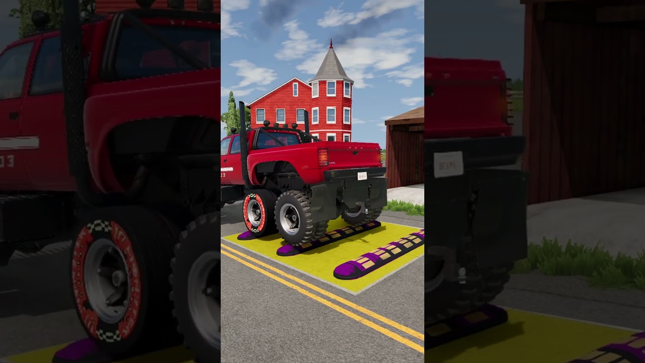 Reverse Cars and Trucks vs Speed Bump | BeamNG.drive