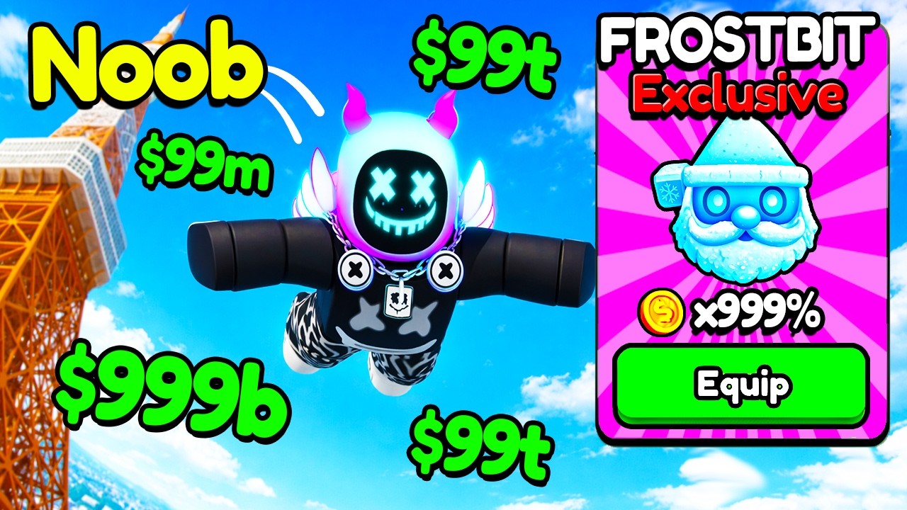 Starting Over as NOOB with OP FROSTBITE HAMMERLING In Climb and Jump Tower!