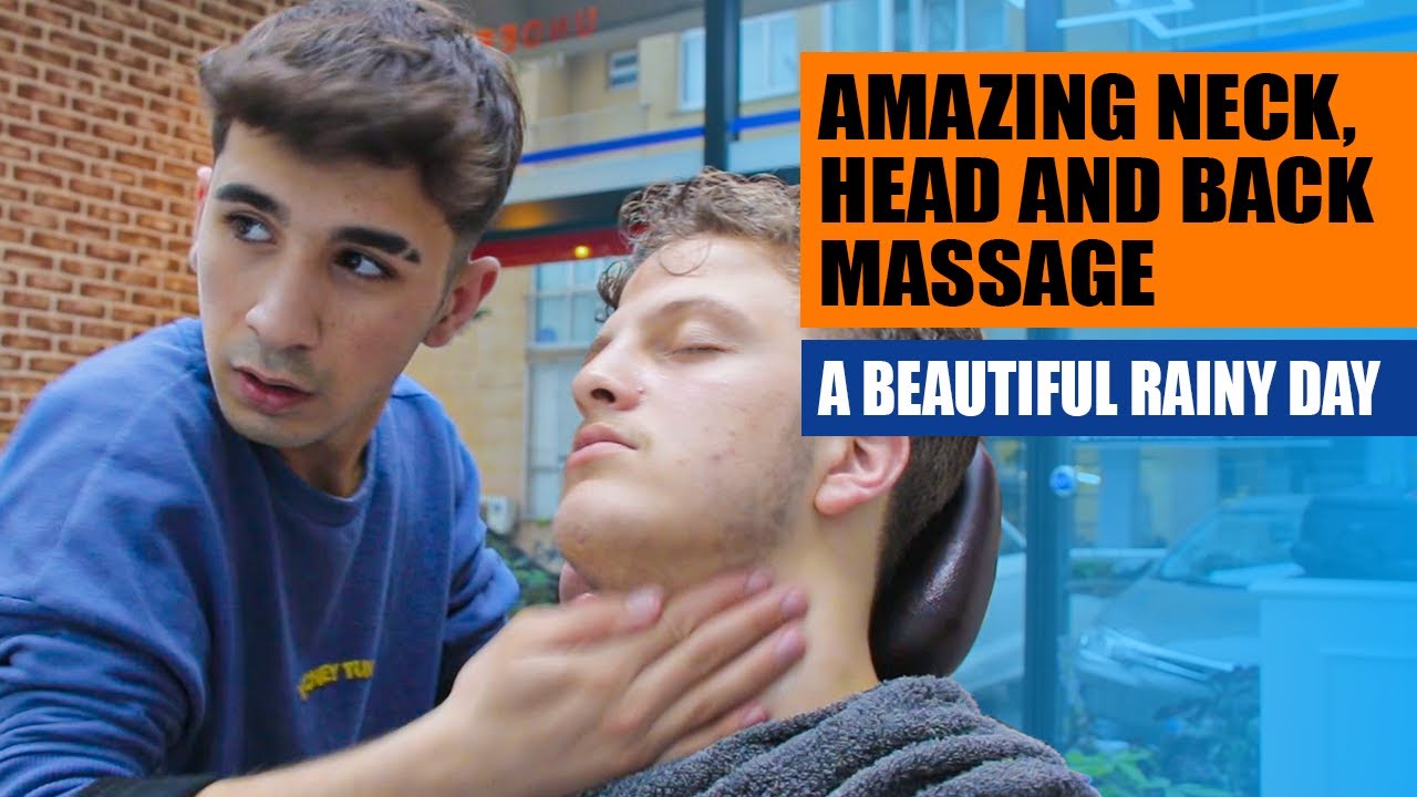 ASMR Rainy Day Barber Massage | Real Barber Shop Experience (massage asmr)