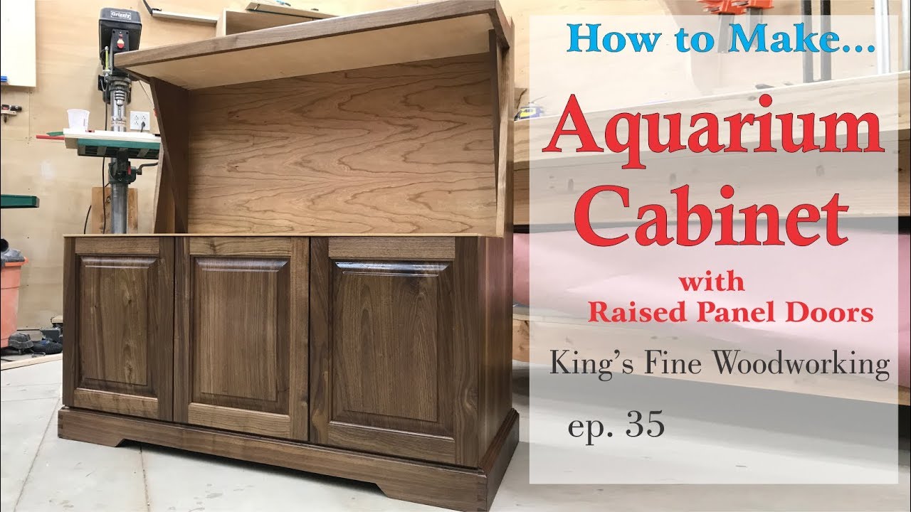 35 - Aquarium Cabinet from Walnut and Cherry raised panel doors