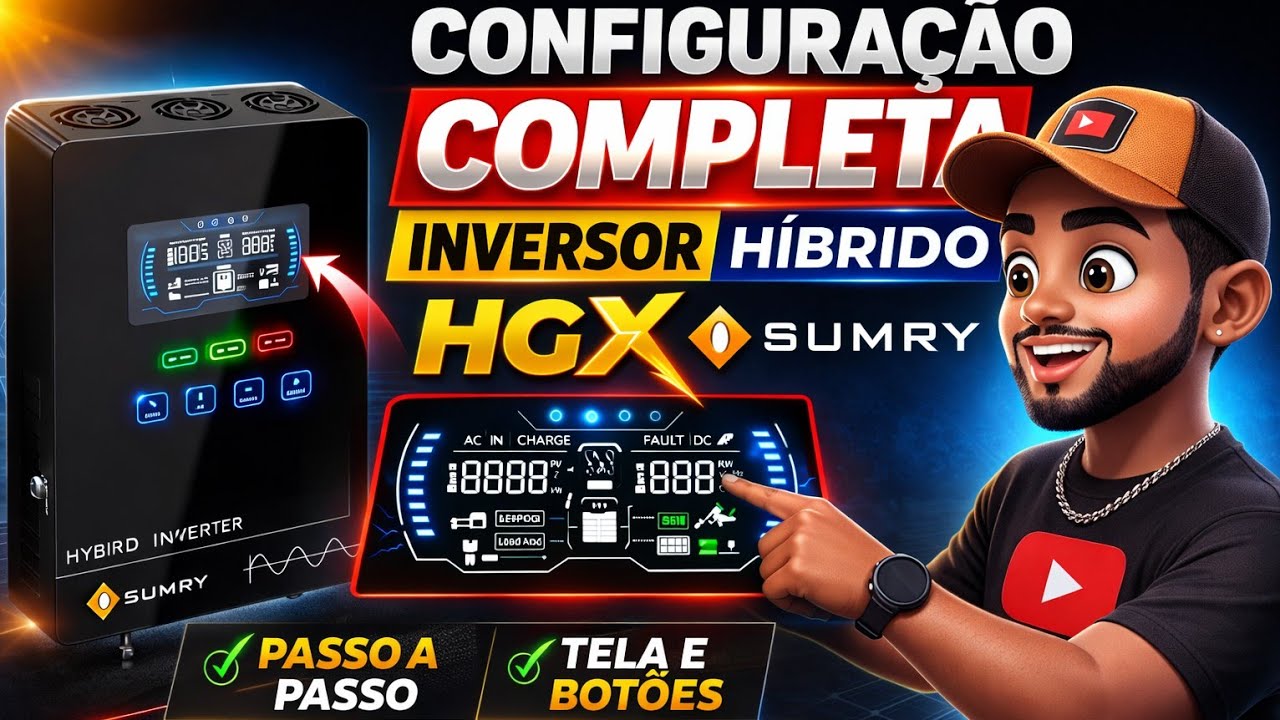 Configuração do Inversor Híbrido Sumry HGX  Cara Preta #inversorhibrido 