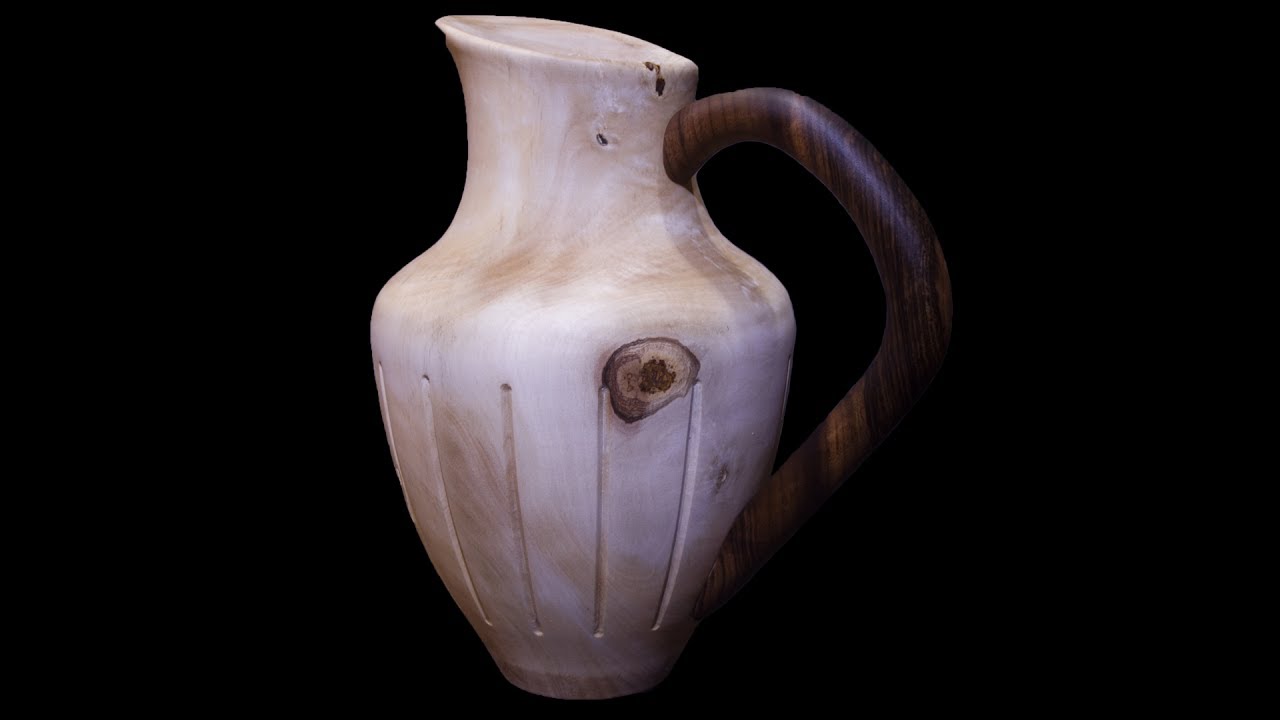 Woodturning - Holly and Walnut Pitcher