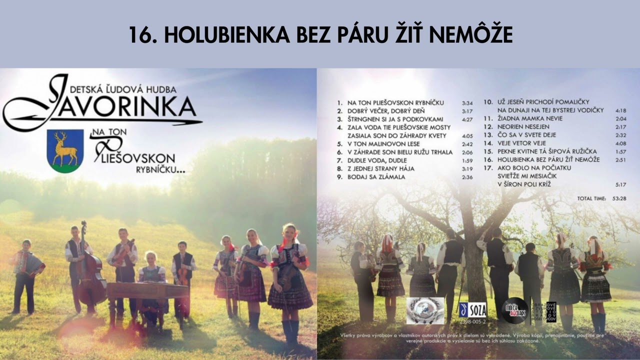 DĽH JAVORINKA - Holubienka bez páru žiť nemôže