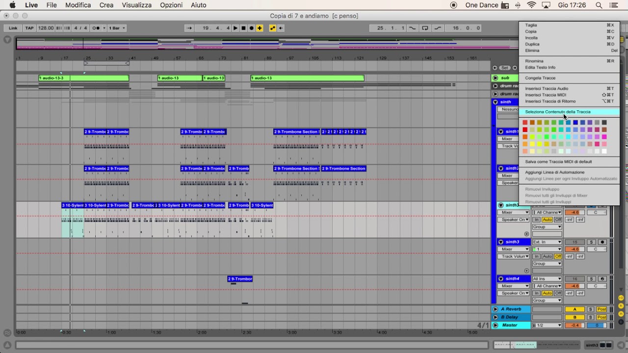 Ableton live -  come trasformare una traccia midi in audio