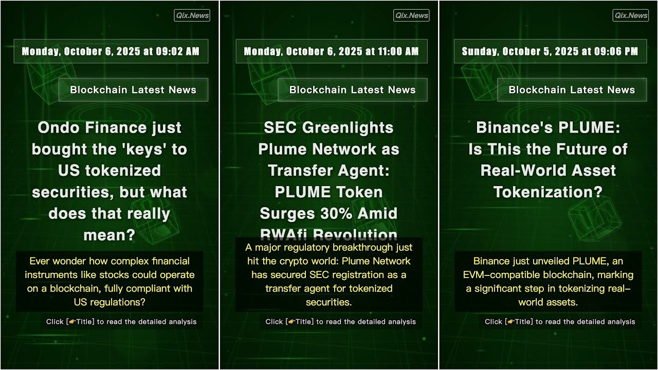 Blockchain News: Wednesday, October 8, 2025 at 02:41 AM #QixNewsCrypto