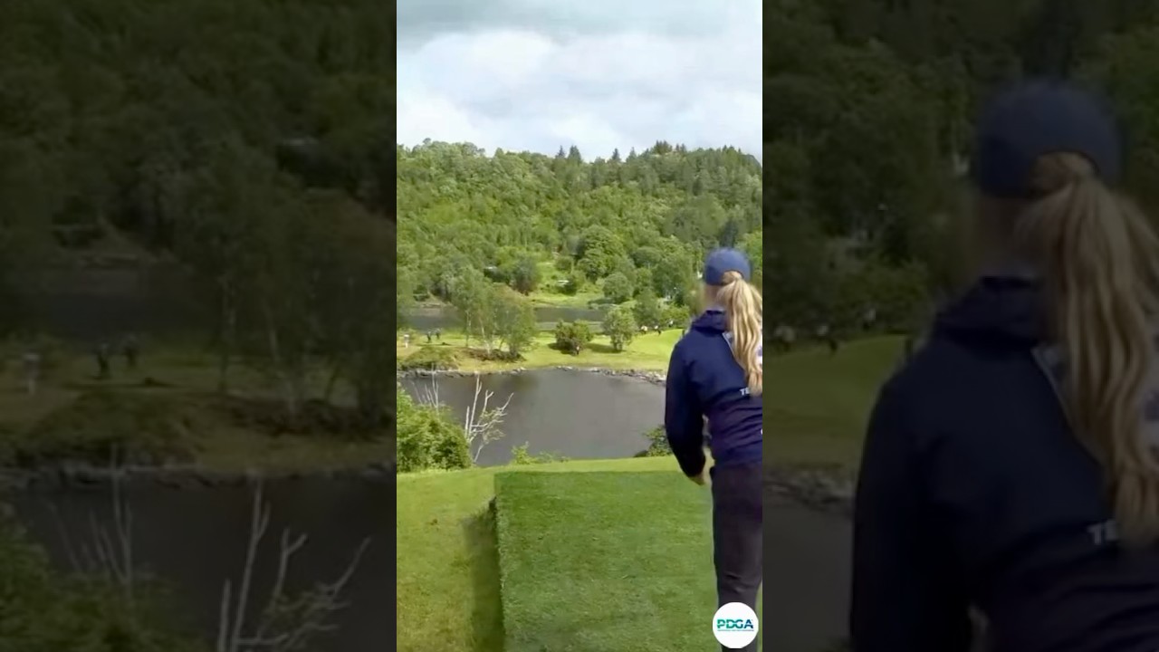 Eveliina in a world of her own! 🎯🔥 124m Albatross Ace! 🎥 ​⁠@DiscGolfProTour #shorts
