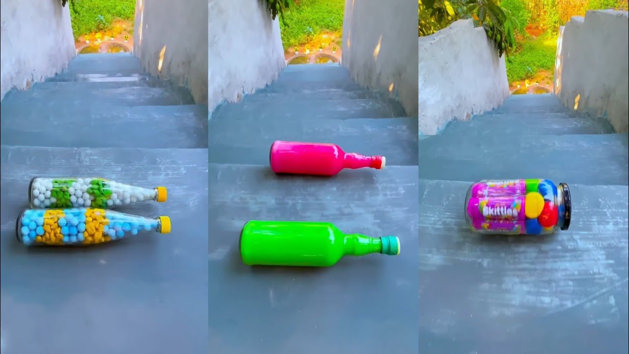 Breaking Glass Bottle 🍾 Crushing Crunchy and the soft thing 