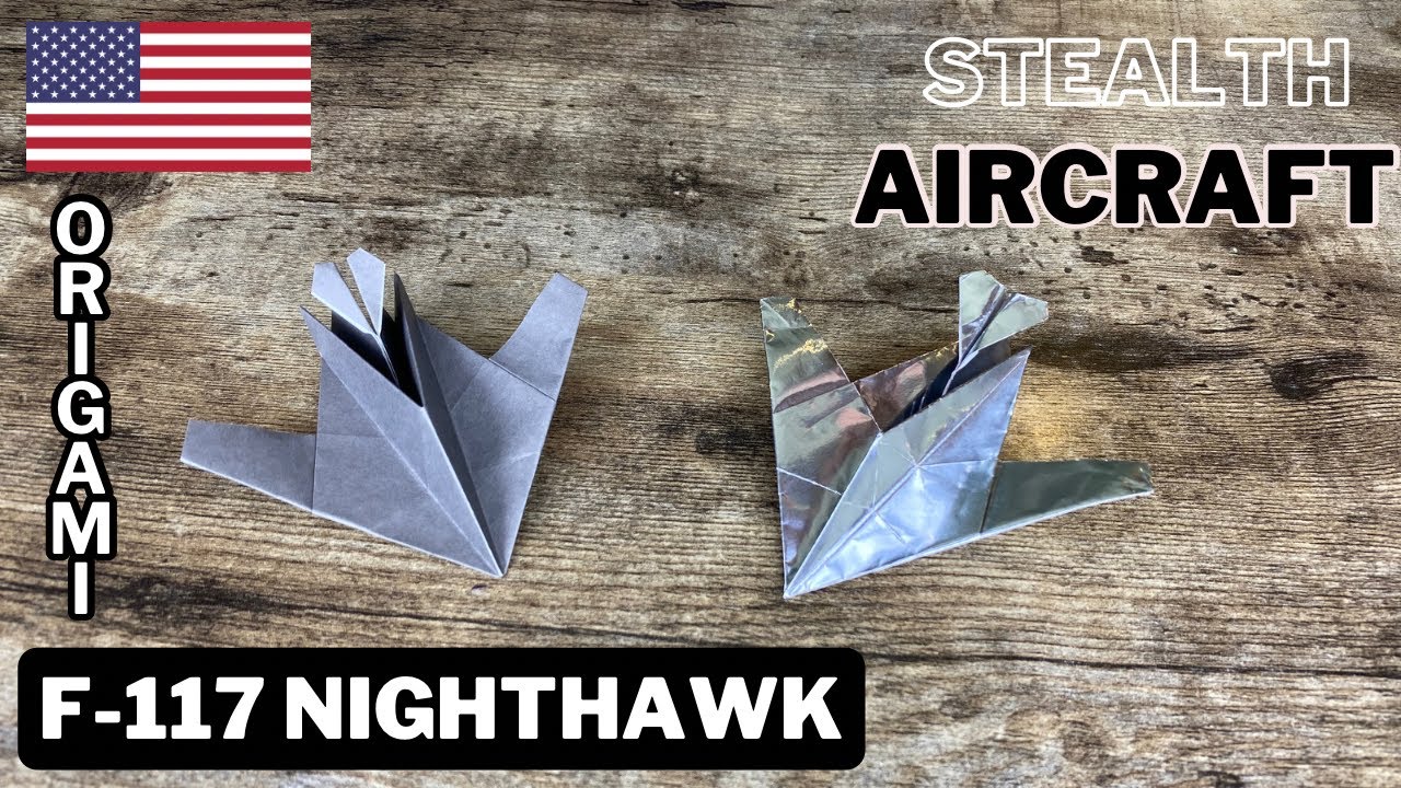 ORIGAMI FIGHTER JET F117-NIGHTHAWK STEALTH TUTORIAL | USA AIRCRAFT PAPER FIGHTER JET ORIGAMI CRAFTS