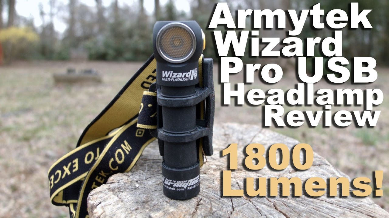 Armytek Wizard Pro USB Headlamp Review.  1800 Lumens and Headlamp Comparison!