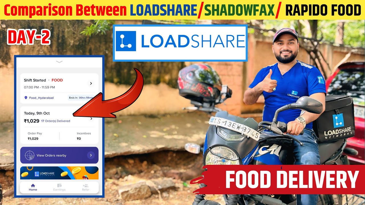 Loadshare Full Day Live Earnings🤑 Best Delivery Job in Hyderabad || Loadshare || Indian Rider Azaad
