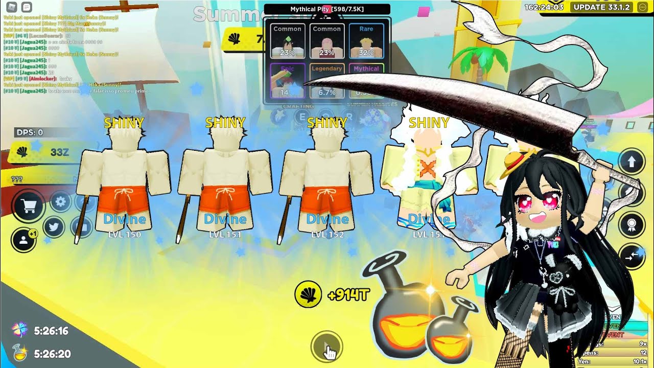 Max Open Shiny Potion 6 Hours Got 2 Shiny Divine!! Anime Fighters Simulator
