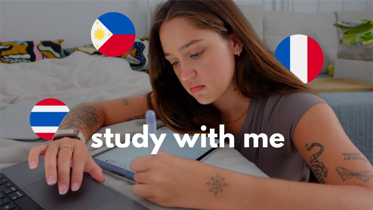 study 3 languages with me | productive vlog (french, thai, bisaya/cebuano)