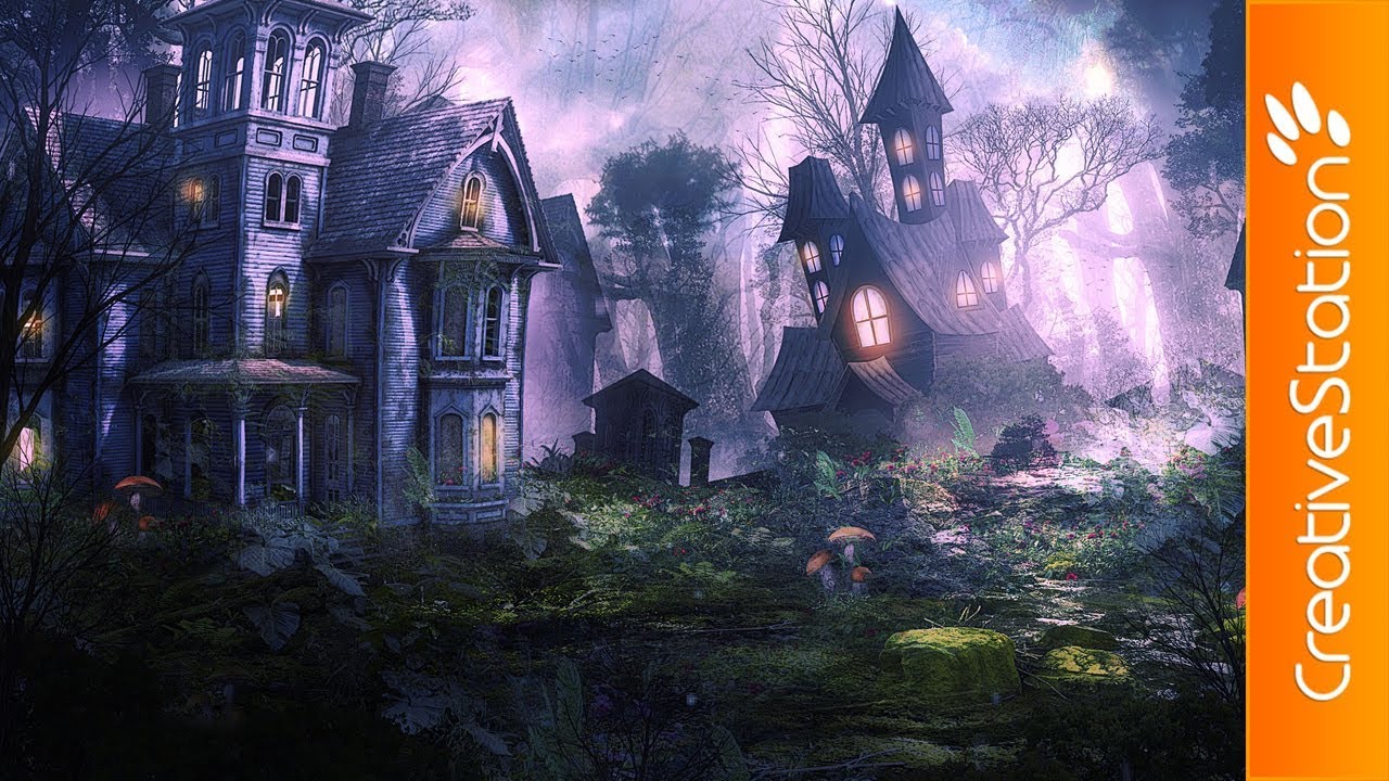 Fantasy haunted house - Speed art (#Photoshop) | CreativeStation