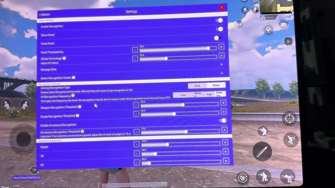 Hunter pro controls + recognition settings