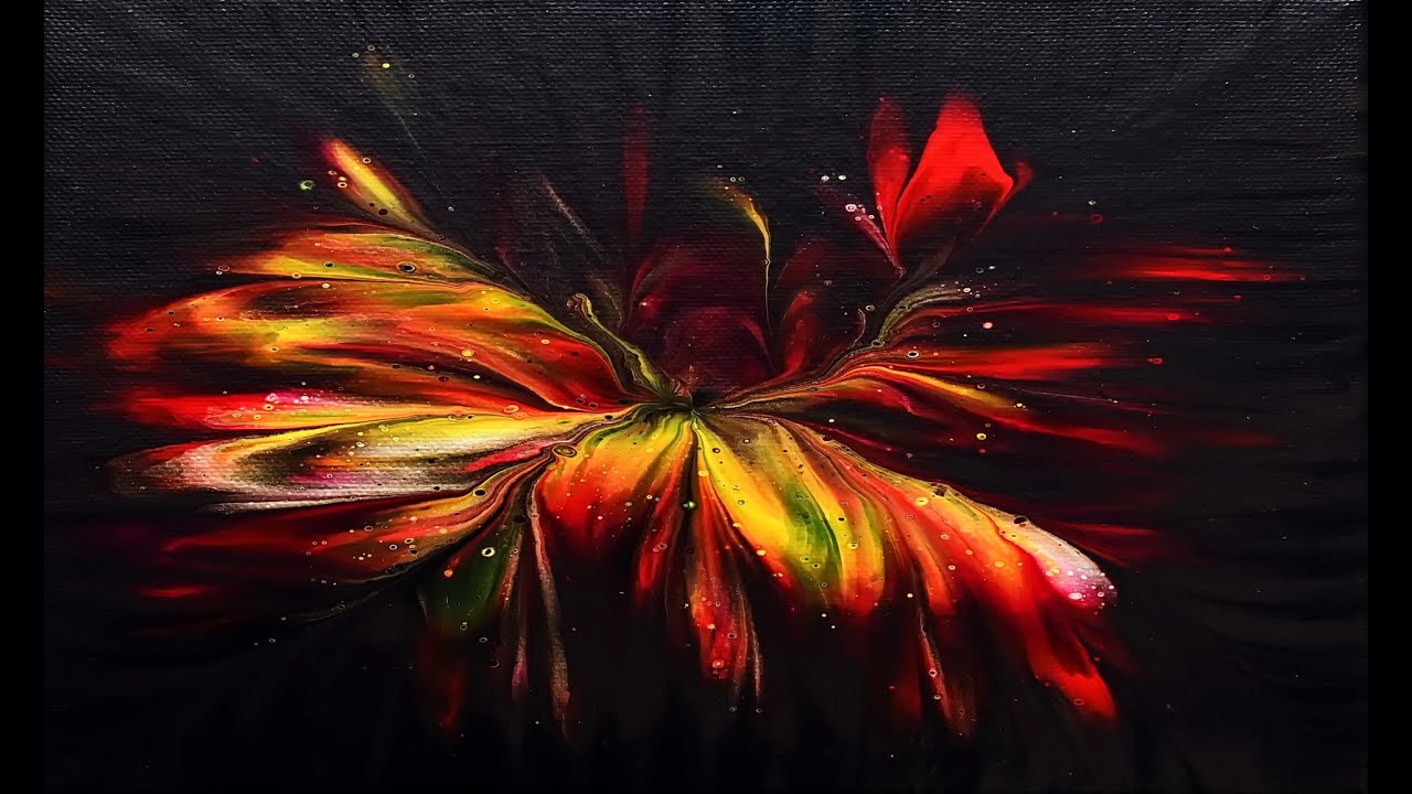 Easy Acrylic Pour Painting with Bubble Wrap ~ Flower Dip Technique