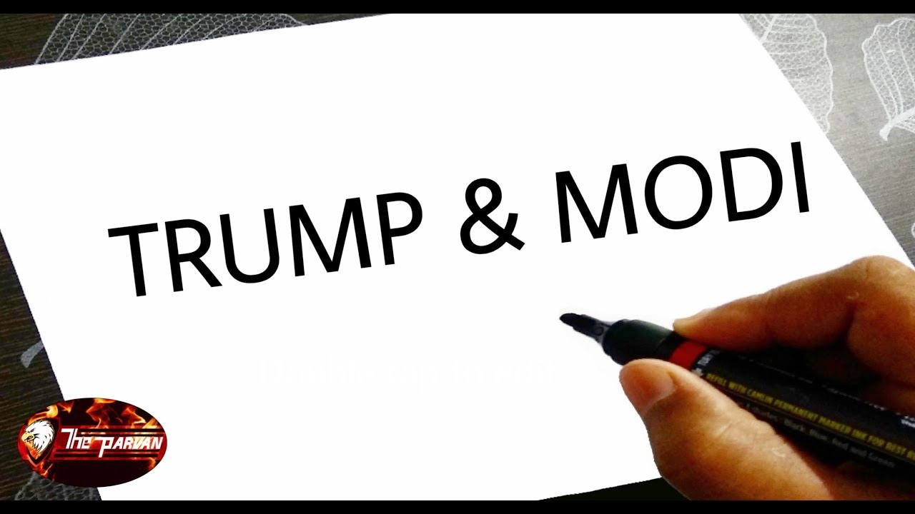 How to Turn Words Trump and Modi into Donald Trump and Narendra Modi Cartoon Drawing