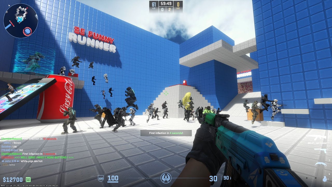 CS2 Zombie Escape ze_funny_runner на сервере GFL