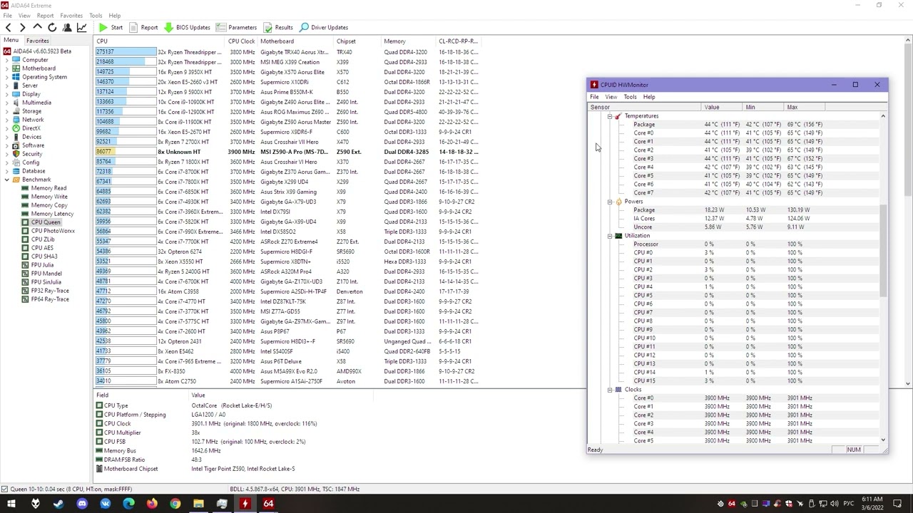 i7-11700 es (QV1J) + Msi Z590 Настройка