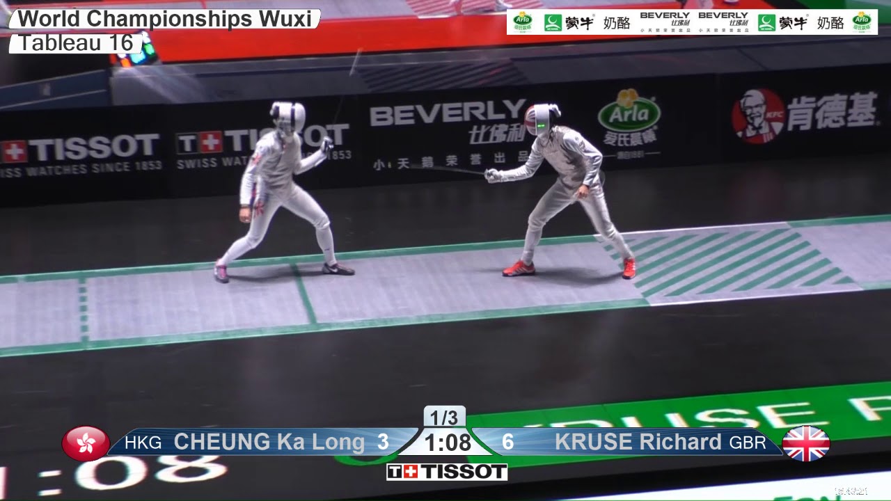 2018 244 T16 05 M F Individual Wuxi World Championships GREEN KRUSE GBR vs CHEUNG HKG