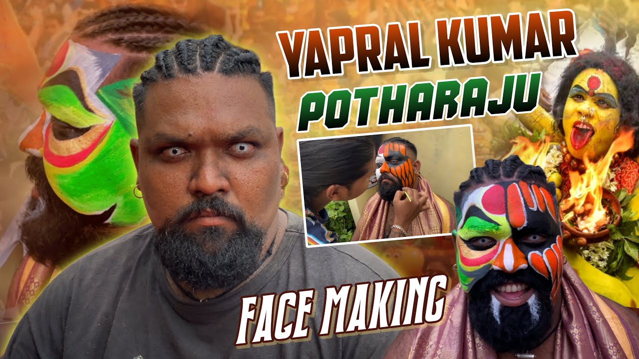 Yapral Kumar Potharaju Face Make up | Art By Srinu Tattoos | Getting Ready to Golconda Bonalu 2023