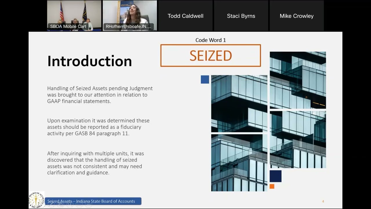 Reporting of Seized Assets