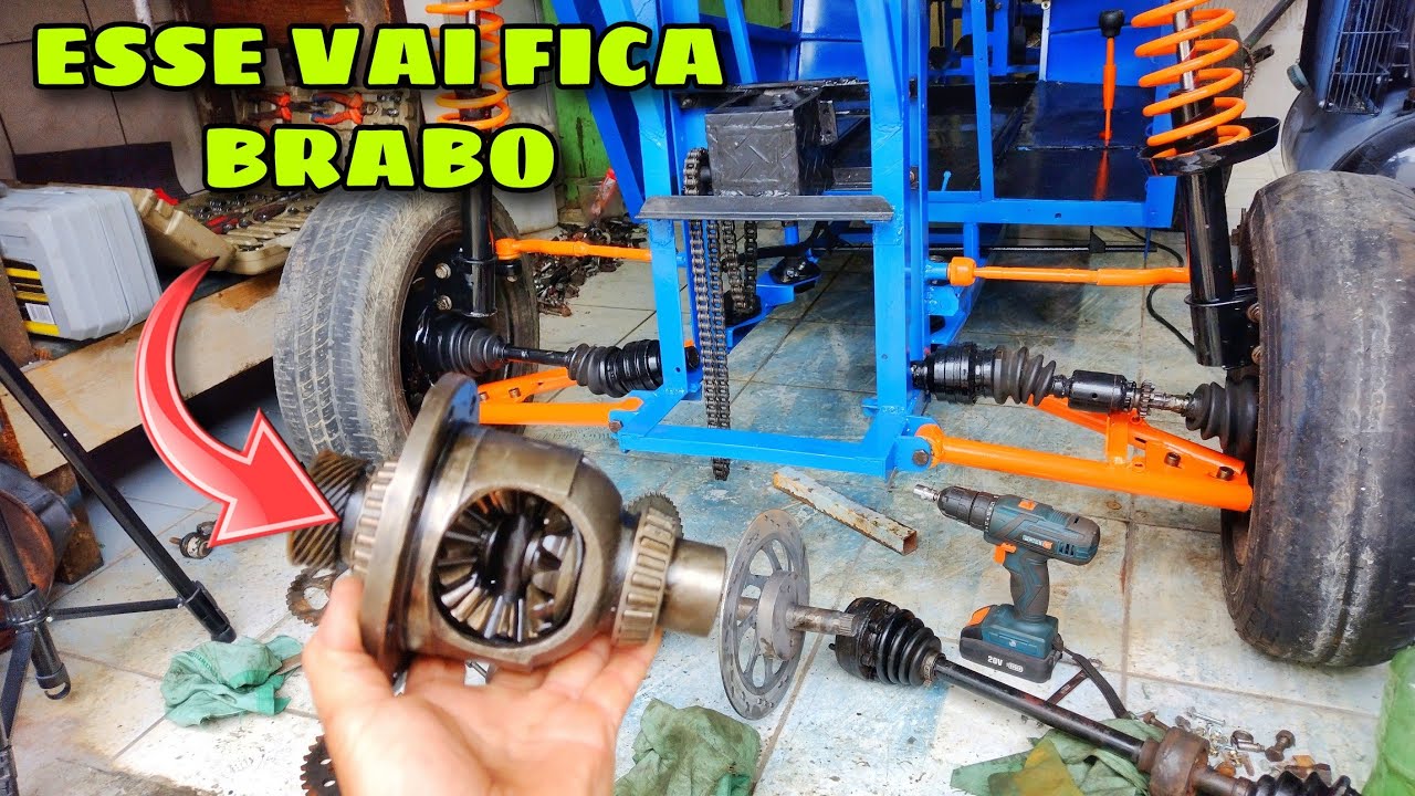 VAMOS INSTALAR O DIFERENCIAL DO GOL NO MINI JEEP CASEIRO / O MESTRE DO TORNO VEIO NOS VISITAR