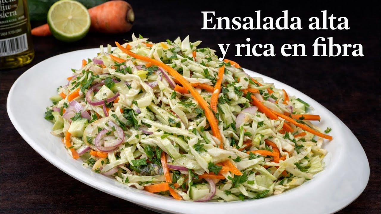 🥗 Ensalada Crujiente de Repollo, Pepino y Limón